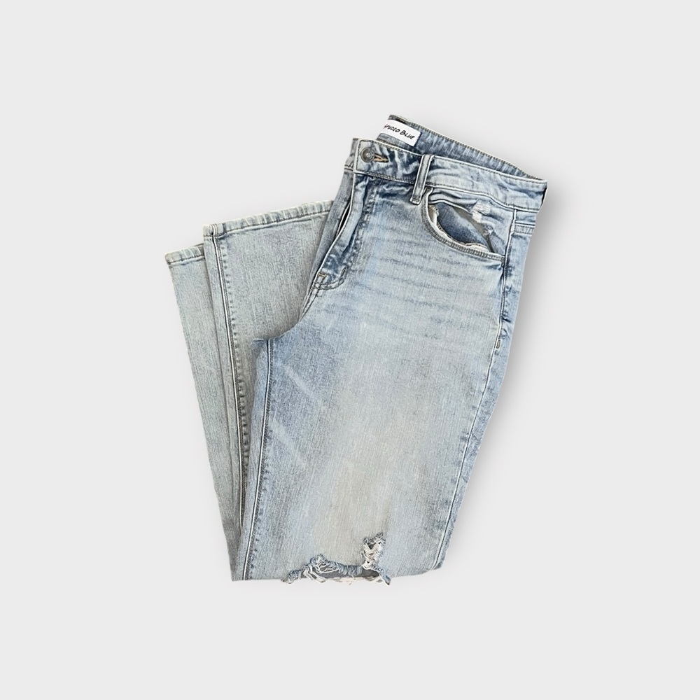 Studio Blue Distressed Light Wash Straight Jeans – Size 31 - Picture 2 of 6